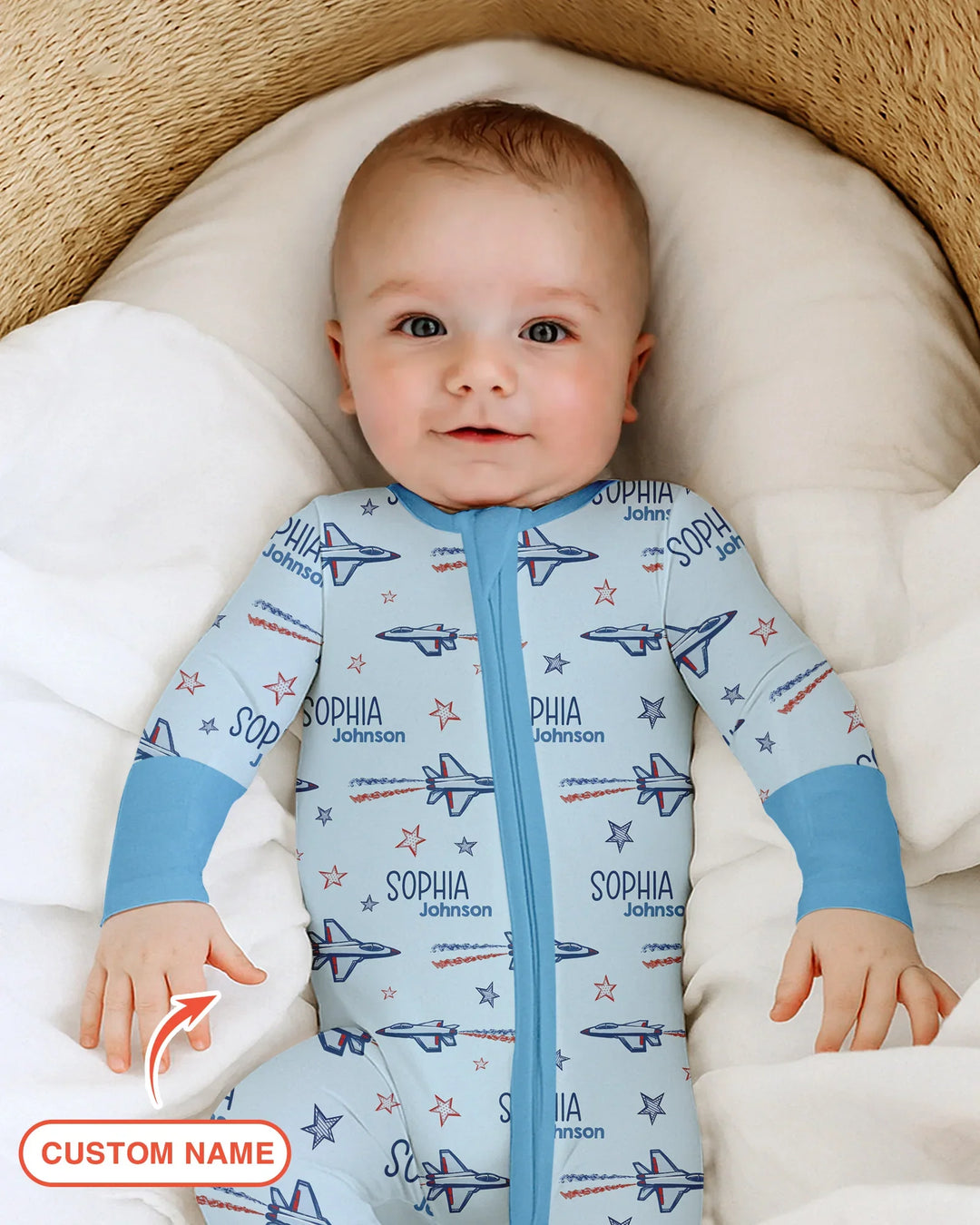 Patriotic American Flag Jet Fighter Bamboo Convertible Zippy