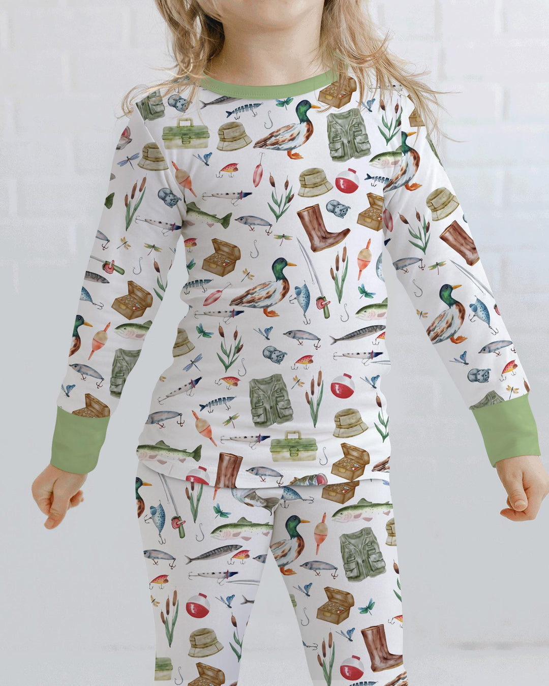 Daddy's Fishing Buddy Daddy& Me Matching Bamboo Two Piece Long Sleeve Pajama Set