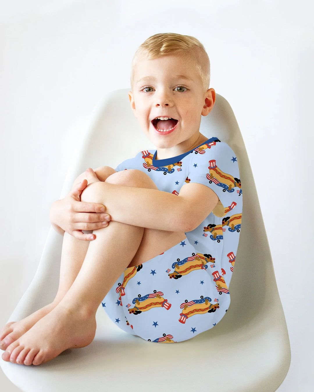 American Hot Dog Bamboo Two Piece Short Sleeve Shorts Pajama Set
