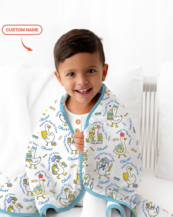 Custom Name Goose Happy 100 Days Of School Blanket