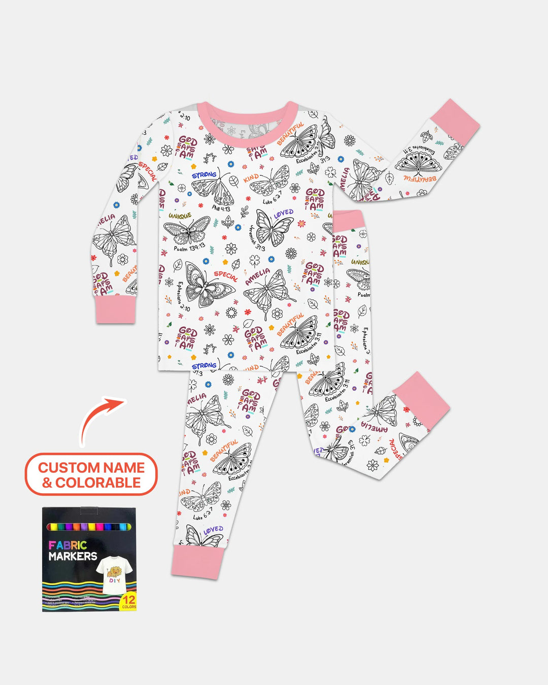 Zweiteiliges Langarm-Pyjama-Set mit Sommerfrüchten