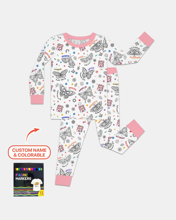 Zweiteiliges Langarm-Pyjama-Set mit Sommerfrüchten