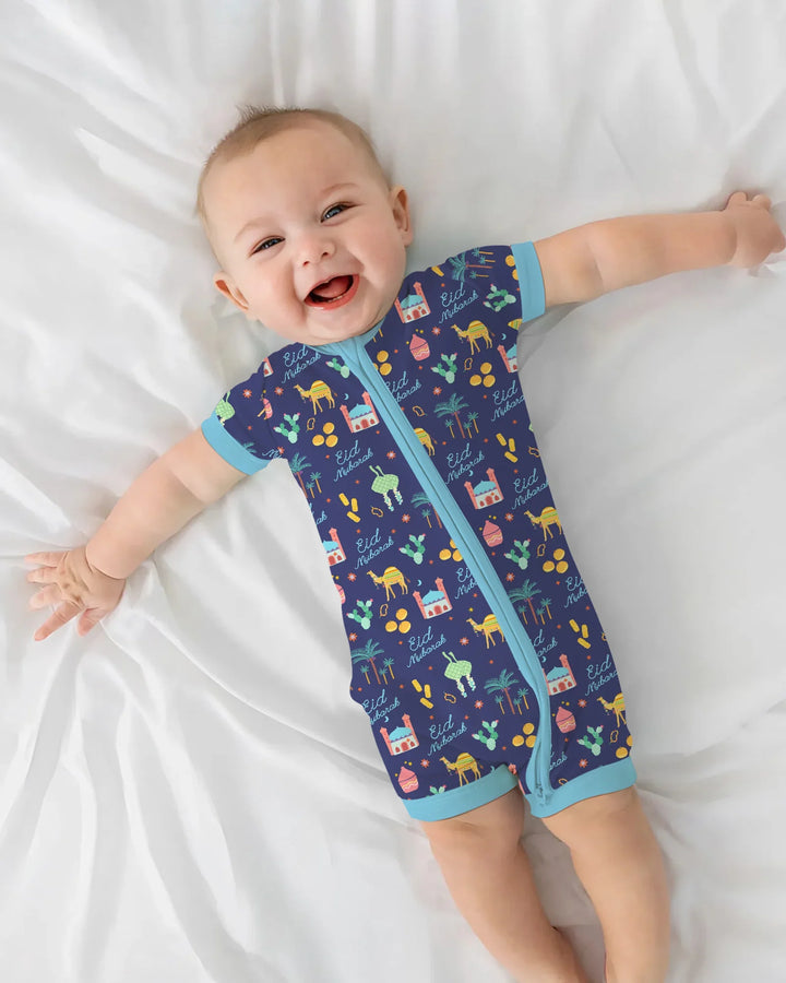 Eid Mubarak Matching Family Shorty Zippy