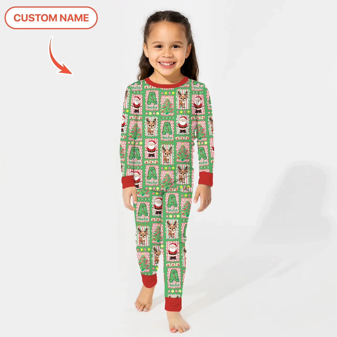 Zweiteiliges Langarm-Pyjama-Set mit Sommerfrüchten