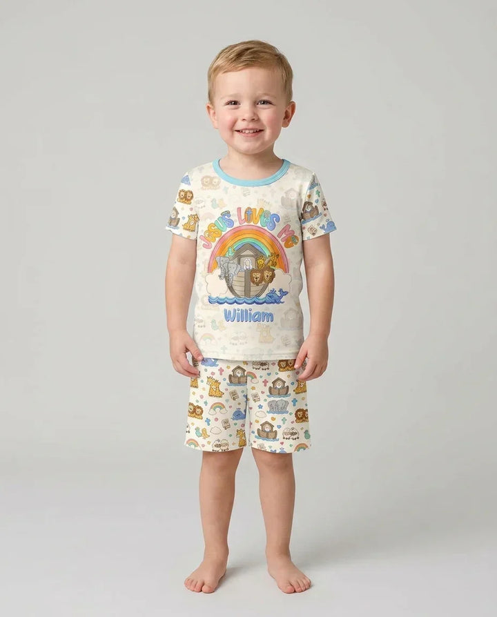 Conjunto de Pijama de Dos Piezas de Bambú con Mangas Cortas y Pantalones Cortos
