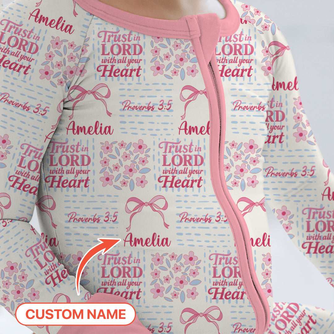 Trust The Lord With All Your Heart Custom Name Convertible Zippy