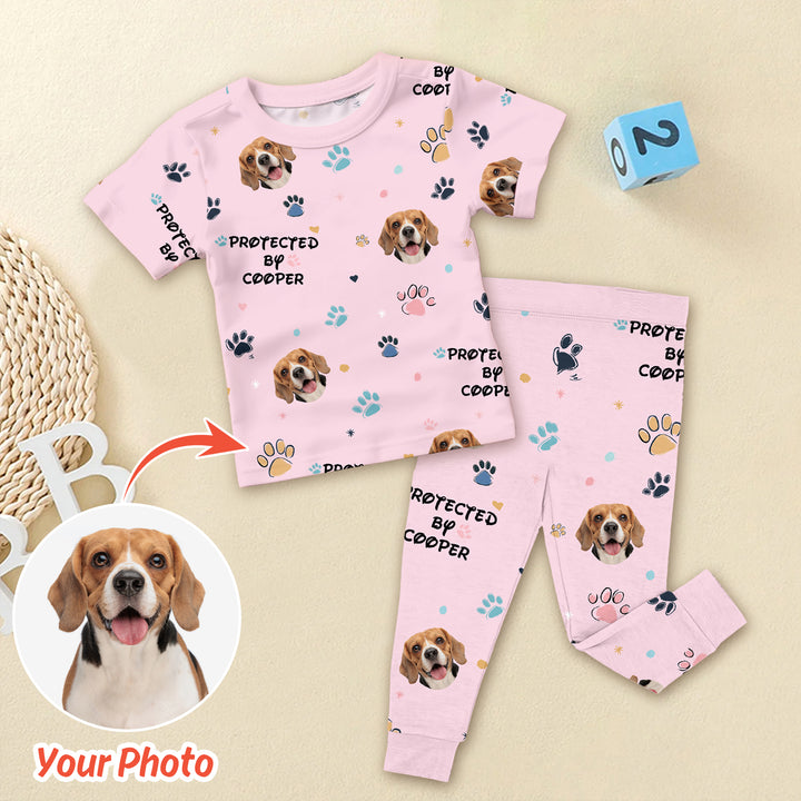 Custom Dog Photo Pattern Protected By Pajama