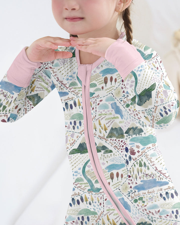 Whimsical Psalms 23 Map Bamboo Convertible Zippy
