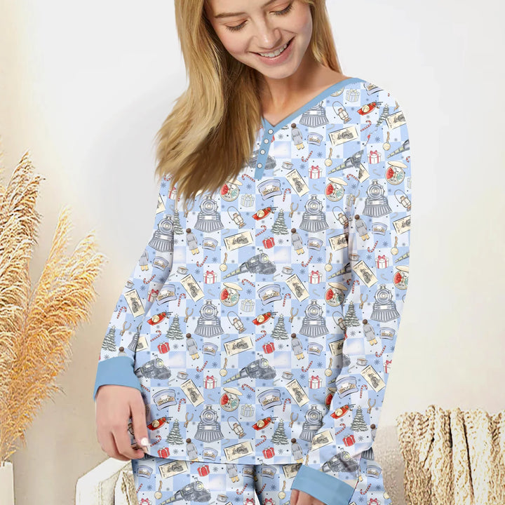 Christmas Train Women Pajama Set