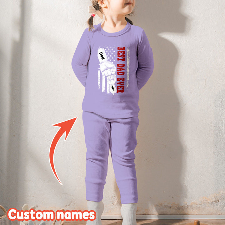 Custom Name Fist Bump Dad And Kid Ribbed Baby Clothing - Soft & Sketchy