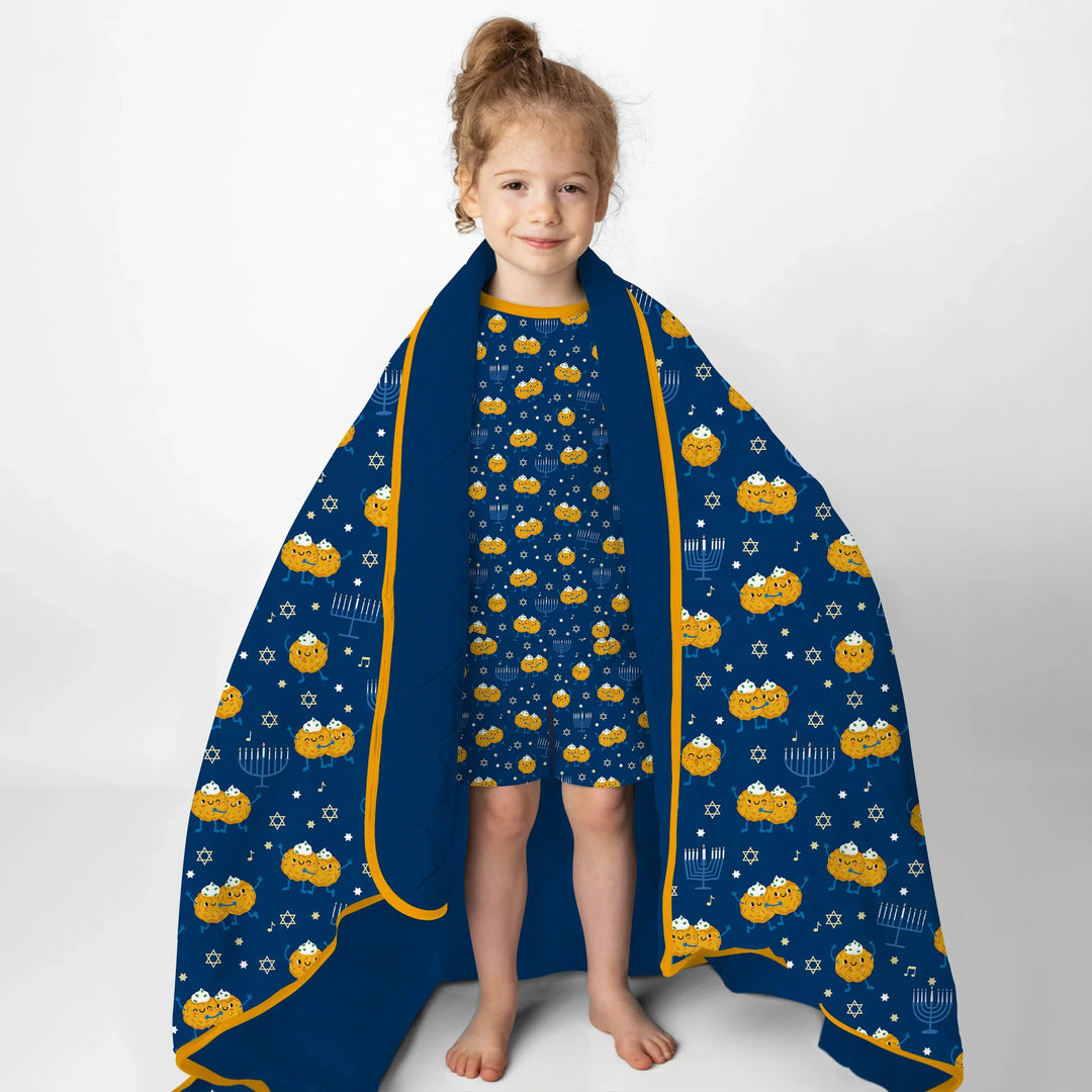 Hanukkah Latke Family Matching Quilt Blanket