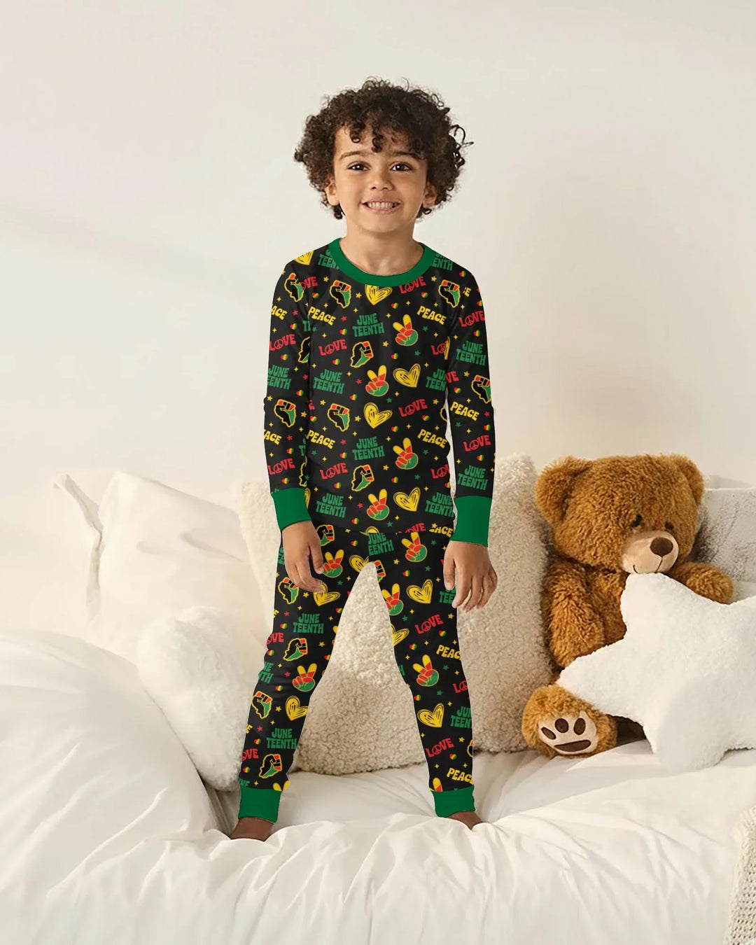 Peace Love Juneteenth Bamboo Two Piece Long Sleeve Pajama Set