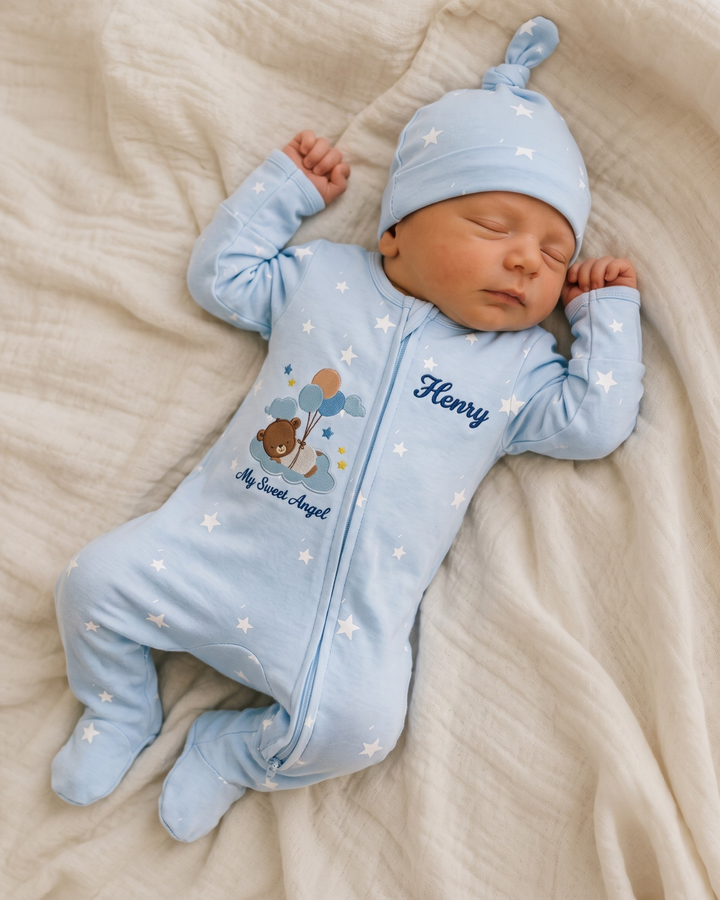 Gerippte Babykleidung mit individuellem Foto - Weich &amp; Skizzenhaft