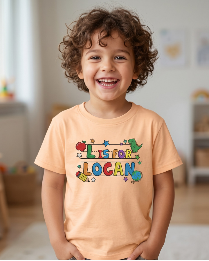 Custom Name Color Pop Embroidered Bamboo Crewneck T-Shirt