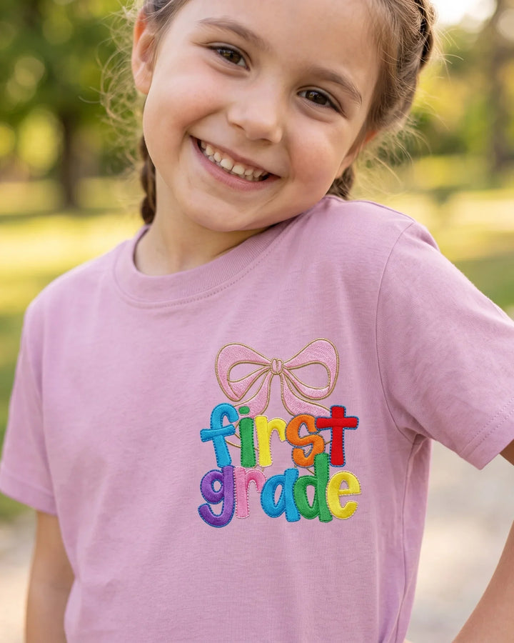 First Grade Era Embroidered Bamboo Crewneck T-Shirt