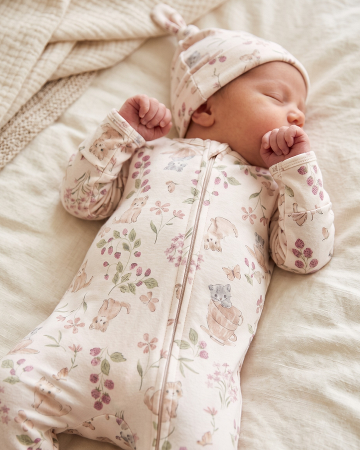 Berry Meadow Friends Bamboo Zipper Footie