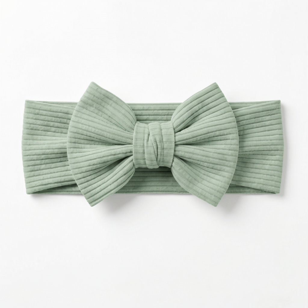 Ribbed Bamboo Luxe Bow Headband