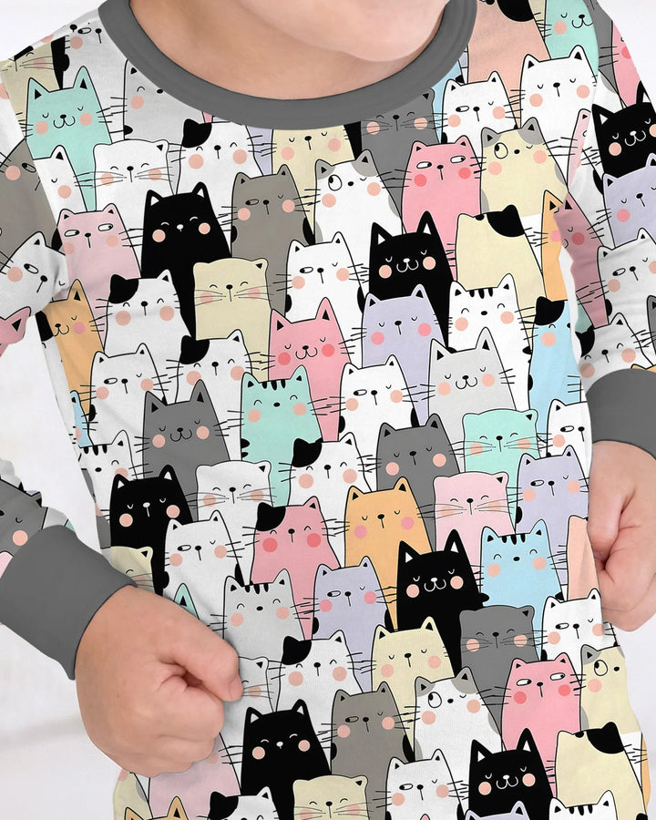 Zweiteiliges Langarm-Pyjama-Set mit Sommerfrüchten