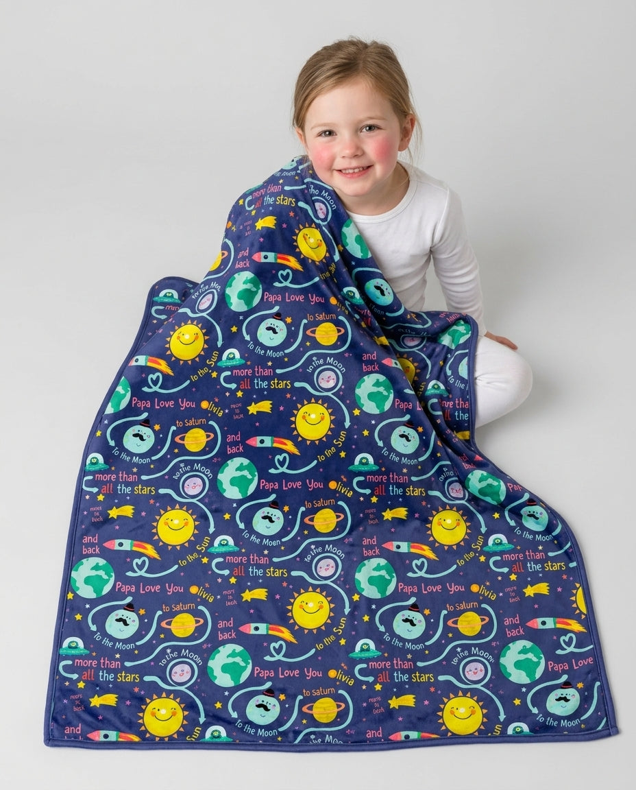 Love to the Moon and Back  Bamboo Blanket
