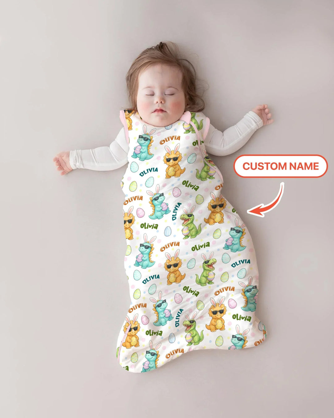 Custom Name Dinosaur on the Hunt Sleep Bag