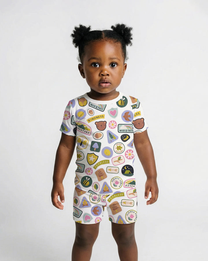 Little Explorer Bamboo Two Piece Short Sleeve Shorts Pajama Set