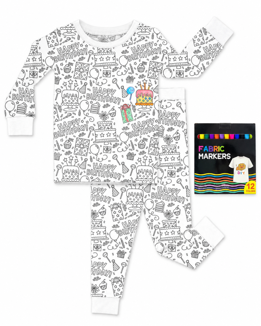 All Colorable Bamboo Two Piece Long Sleeve Pajama Set