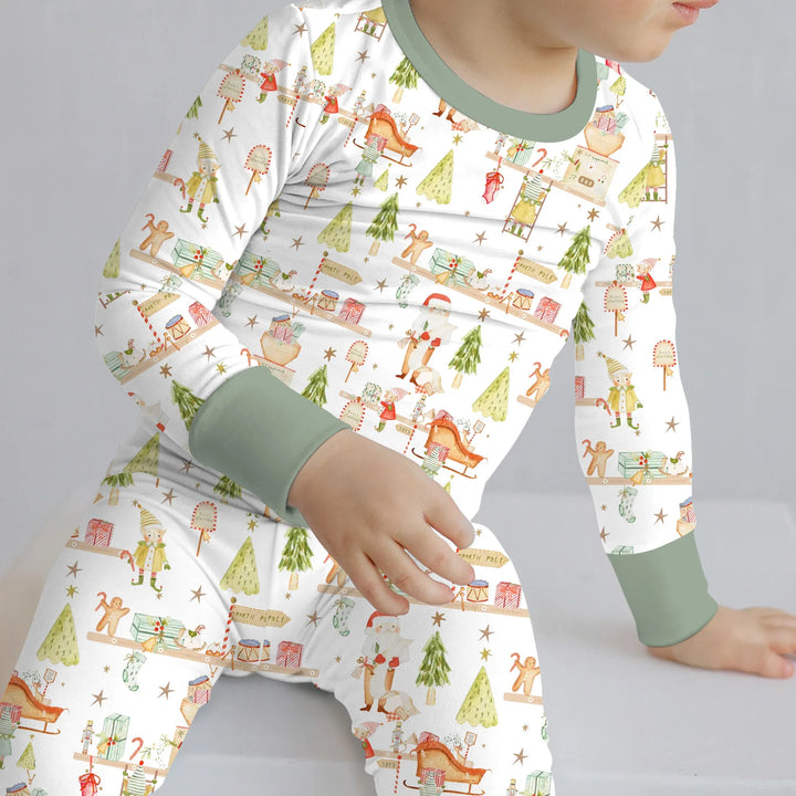 Santa's Workshop Two Piece Long Sleeve Pajama Set