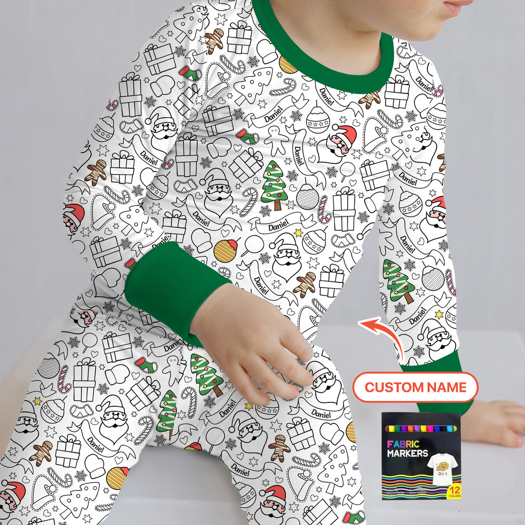 Zweiteiliges Langarm-Pyjama-Set mit Sommerfrüchten