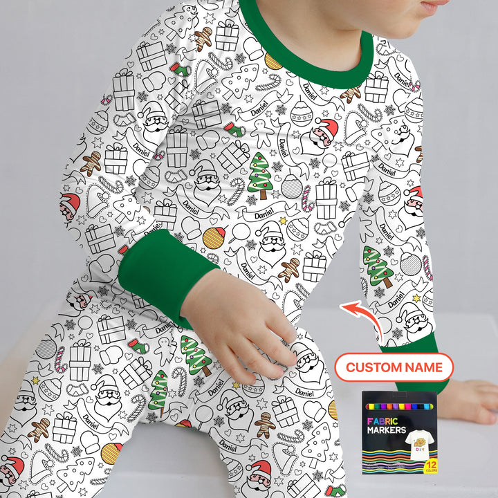 Zweiteiliges Langarm-Pyjama-Set mit Sommerfrüchten