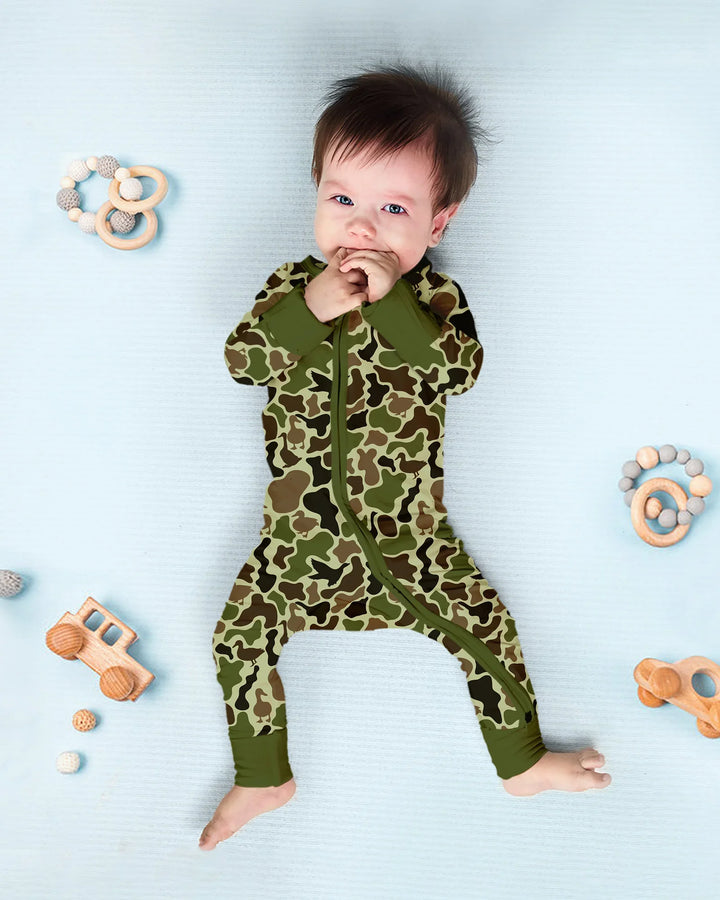 Mallard Duck Hunting Camouflage Bamboo Convertible Zippy