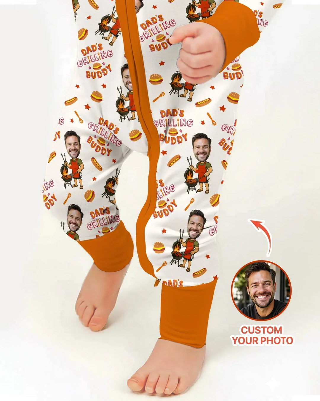 Custom Photo Dad's Grilling Buddy Family Matching Bamboo Convertible Zippy