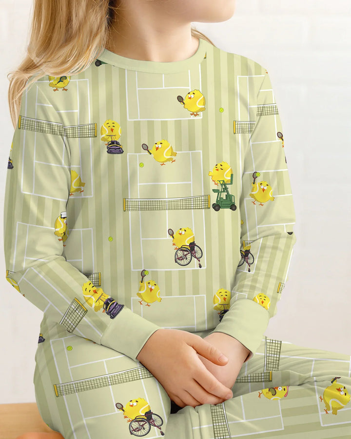 Tennis Bamboo Two Piece Long Sleeve Pajama Set