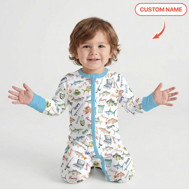 Happy Fishing Adventure Custom Name Convertible Zippy