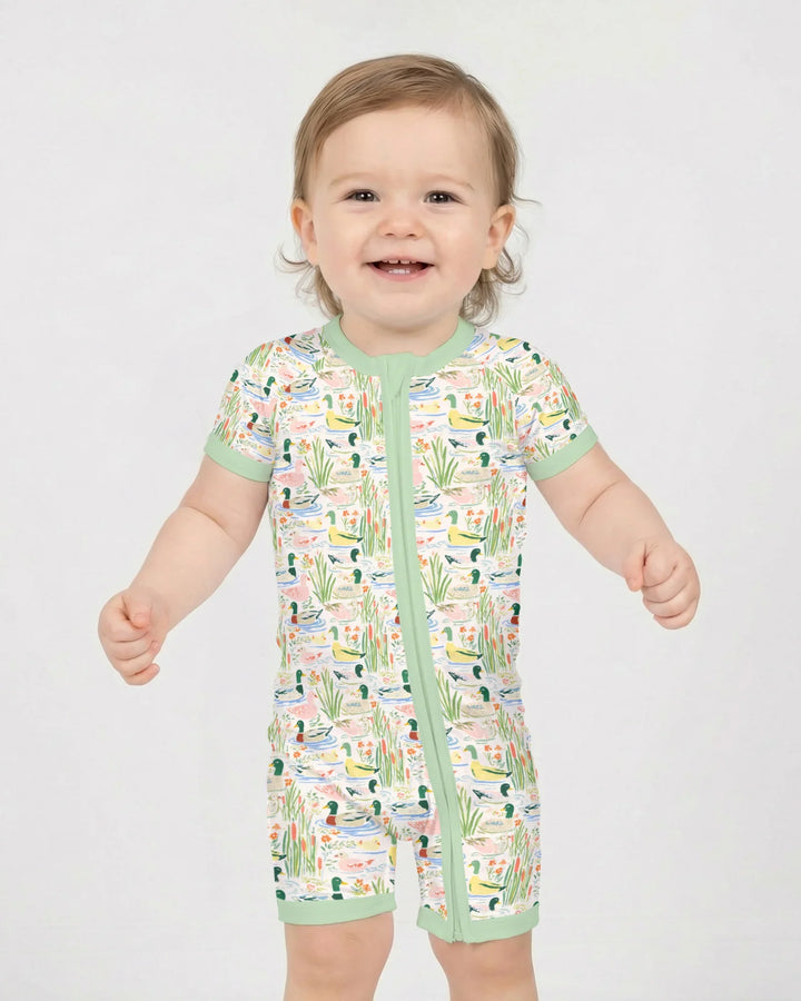 Whimsical Mallard Duck Bamboo Shorty Zippy