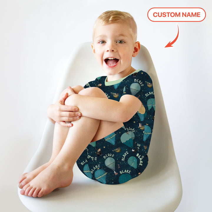 Zweiteiliges Pyjama-Set mit kurzen Ärmeln und Shorts im Sommer-Design