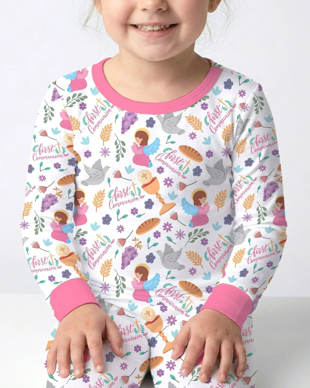 First Communion Two Piece Long Sleeve Pajama Set