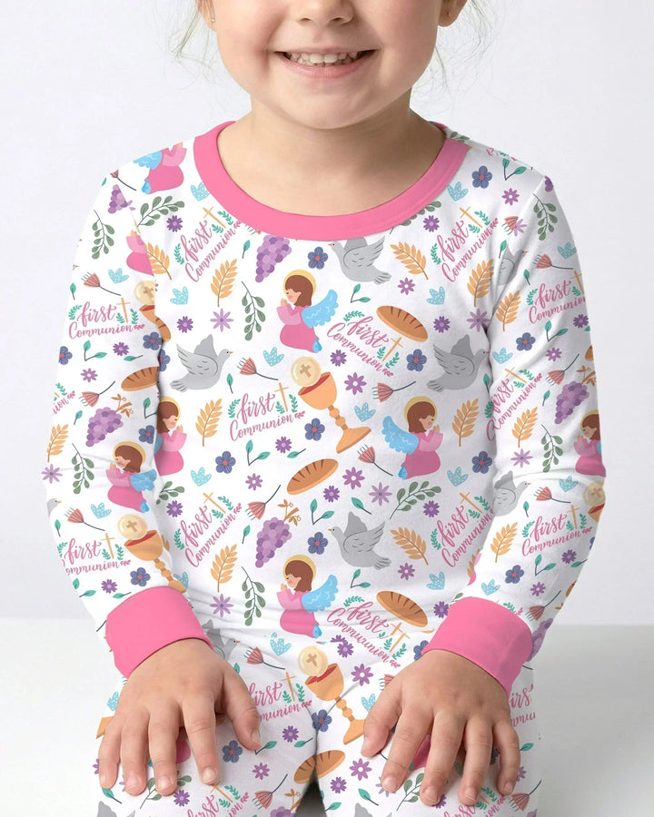 First Communion Two Piece Long Sleeve Pajama Set