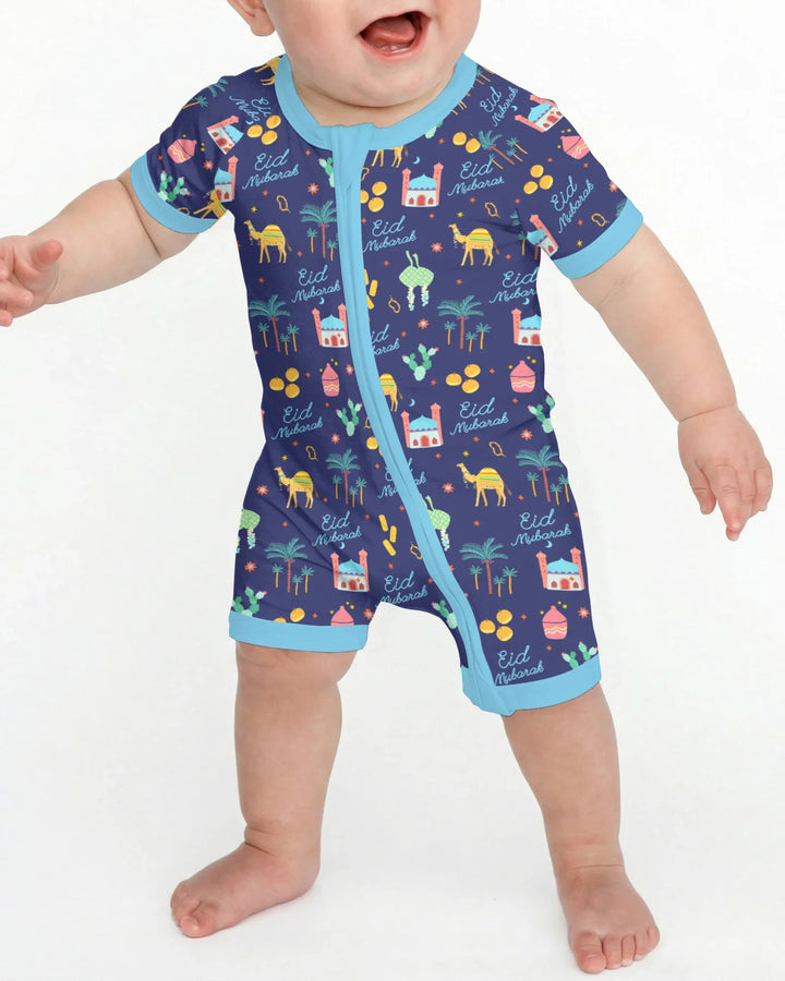 Eid Mubarak Matching Family Shorty Zippy