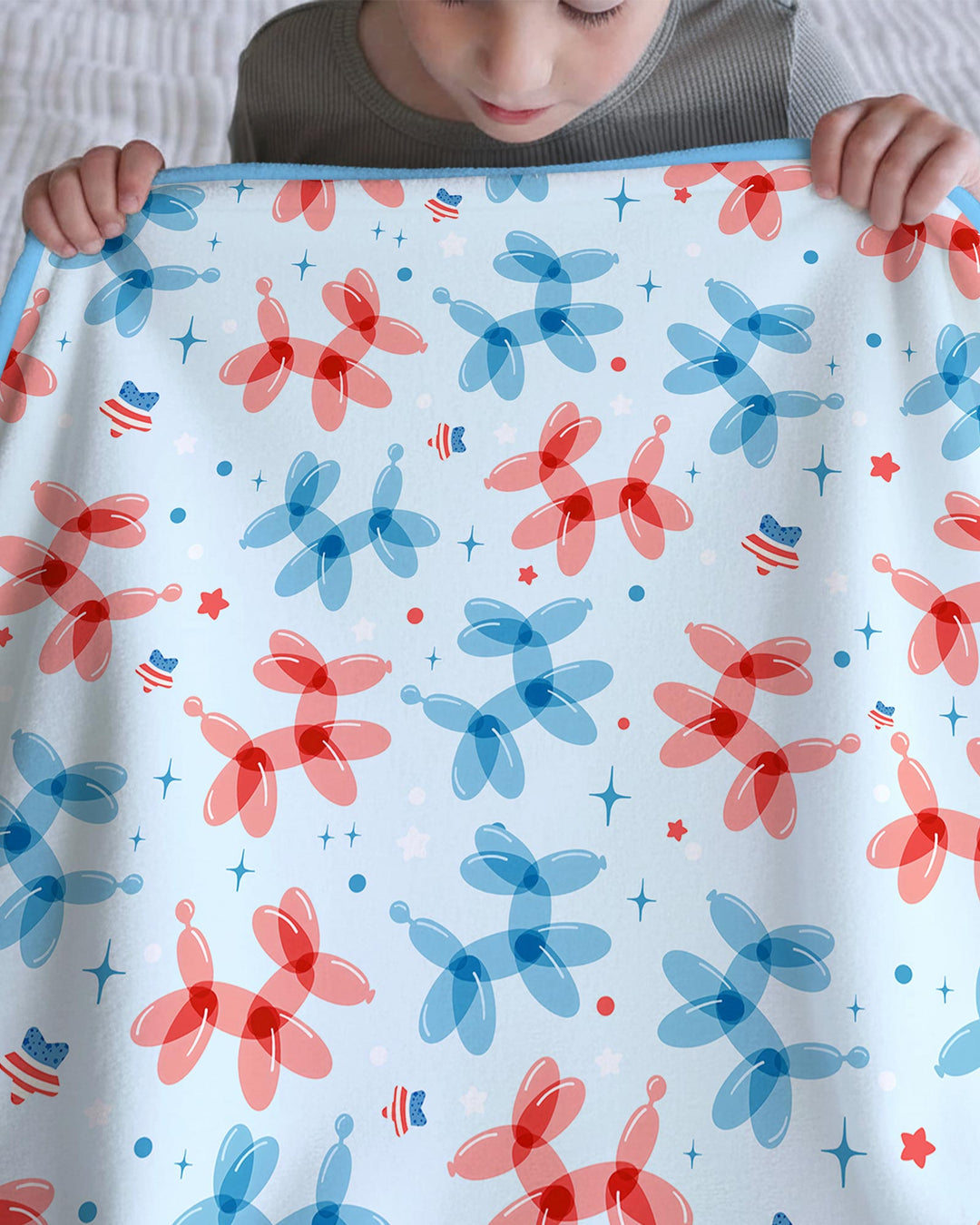 American Balloon Dog Party Bamboo Blanket