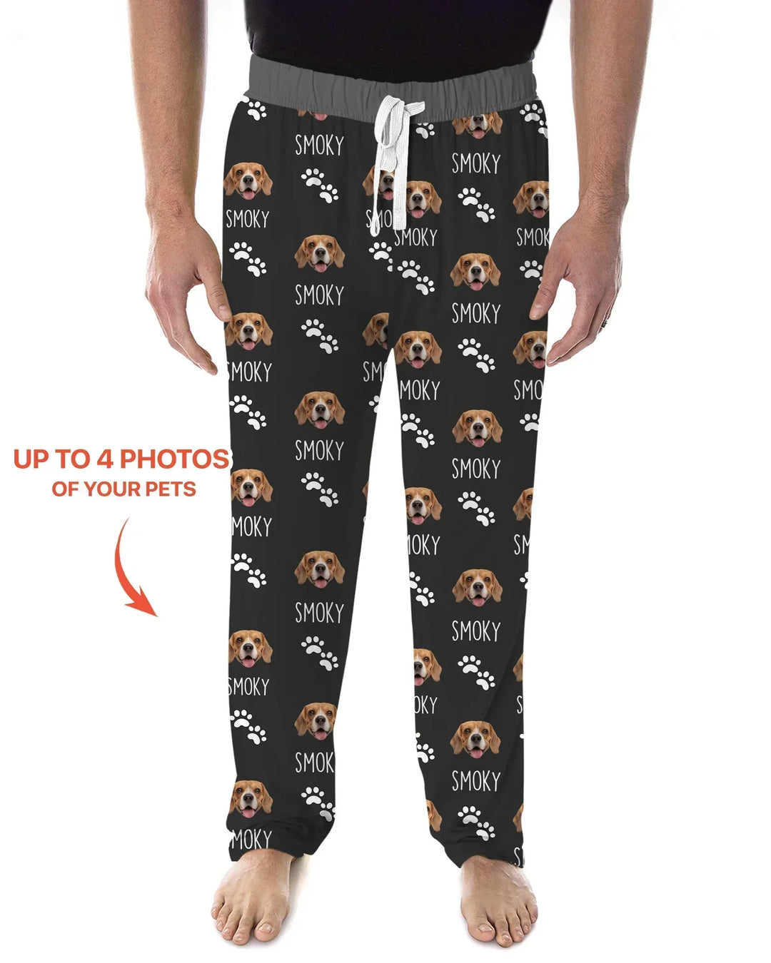 Custom Name and Pet Photos Men's Pajama Set