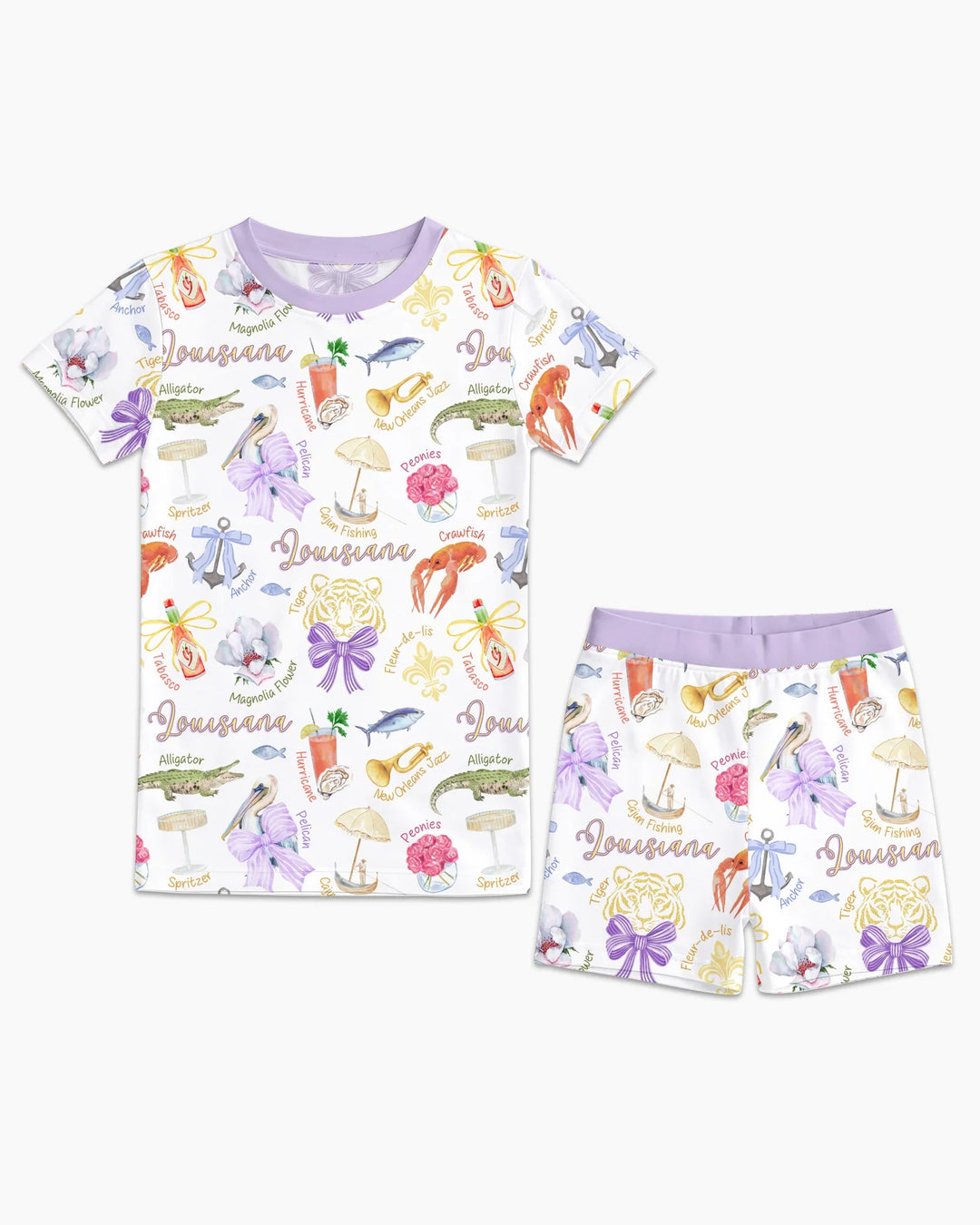 Template Zweiteiliges Pyjama-Set mit kurzen Ärmeln und Shorts