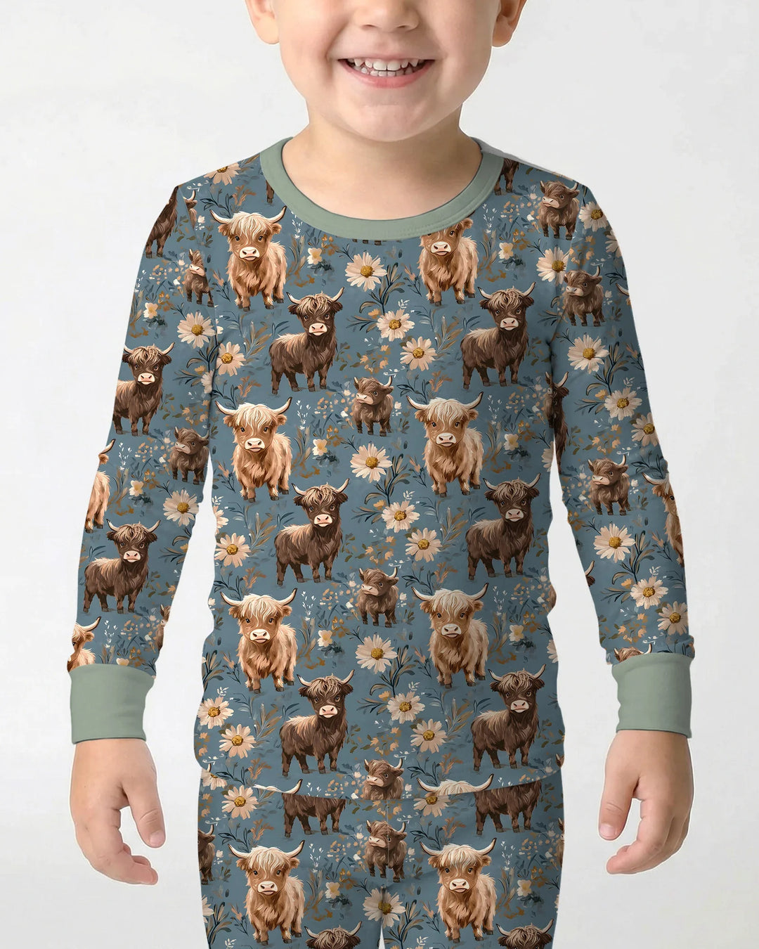 Zweiteiliges Langarm-Pyjama-Set mit Sommerfrüchten