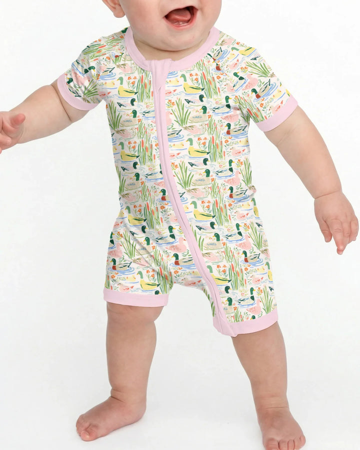Whimsical Mallard Duck Bamboo Shorty Zippy