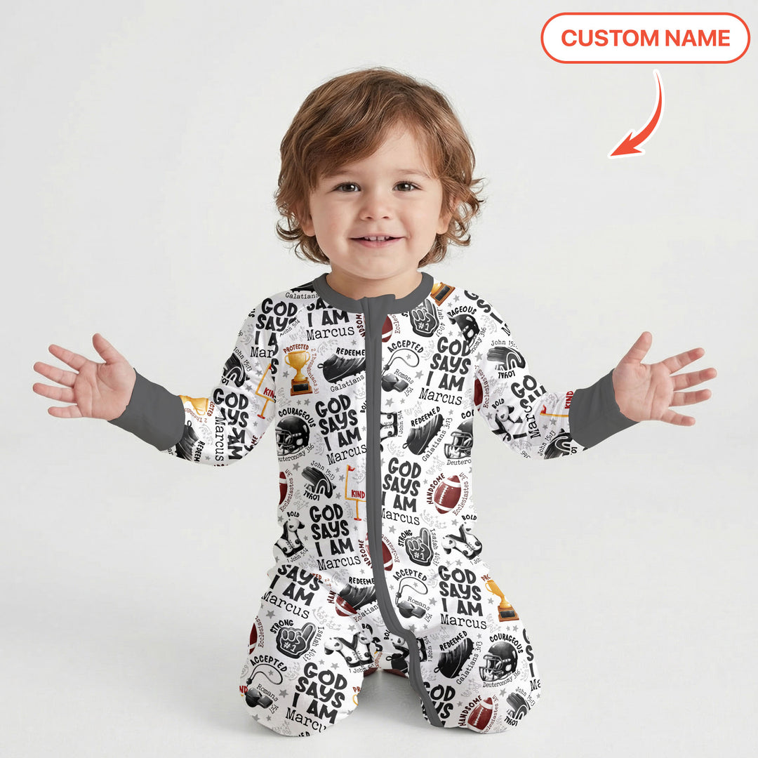 God Says I Am Touch Down Time Custom Name  Convertible Zippy