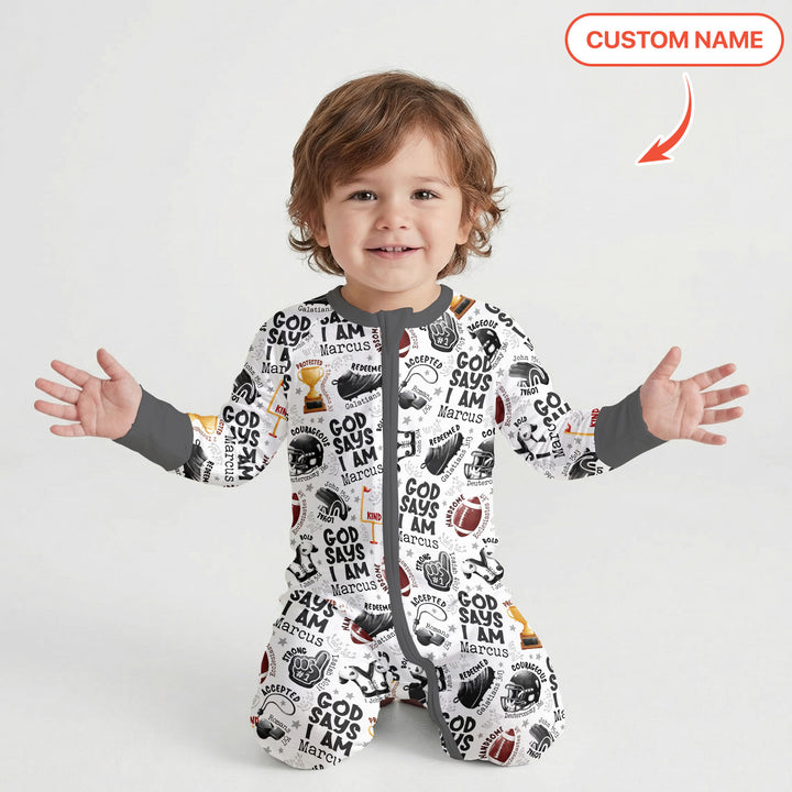 God Says I Am Touch Down Time Custom Name  Convertible Zippy