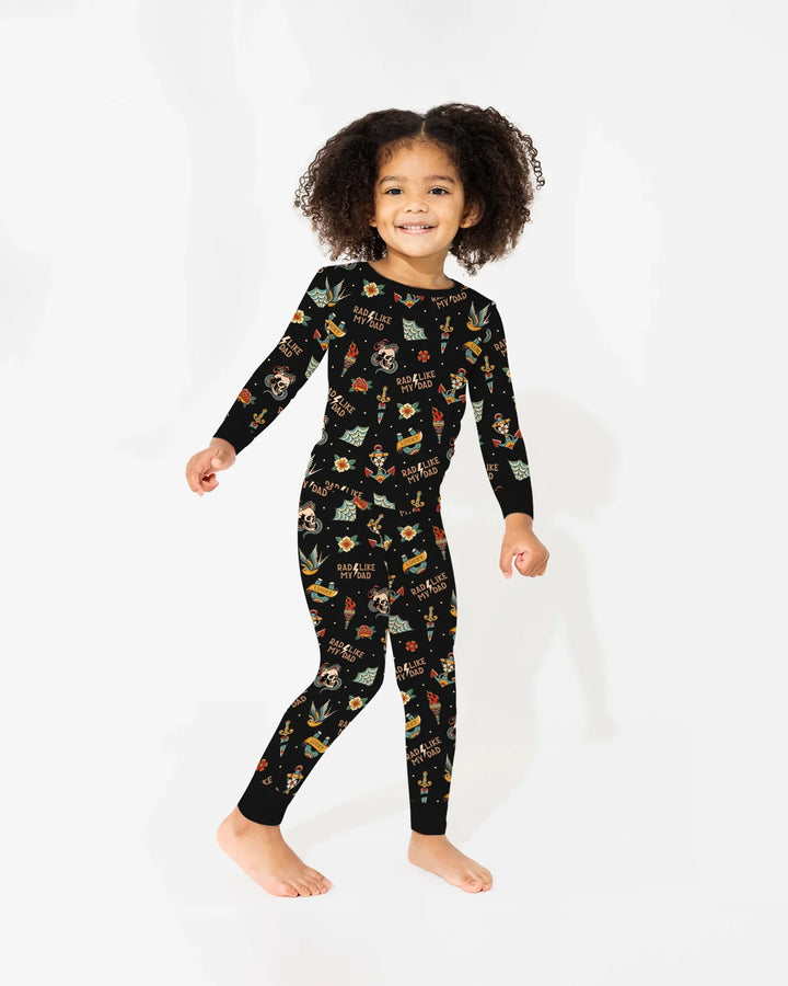 Rad Dad Society Daddy & Me Matching Bamboo Two Piece Long Sleeve Pajama Set
