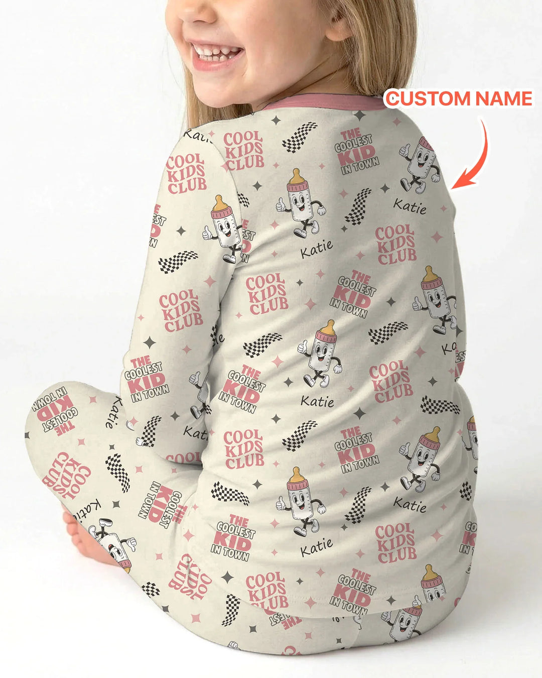 Zweiteiliges Langarm-Pyjama-Set mit Sommerfrüchten