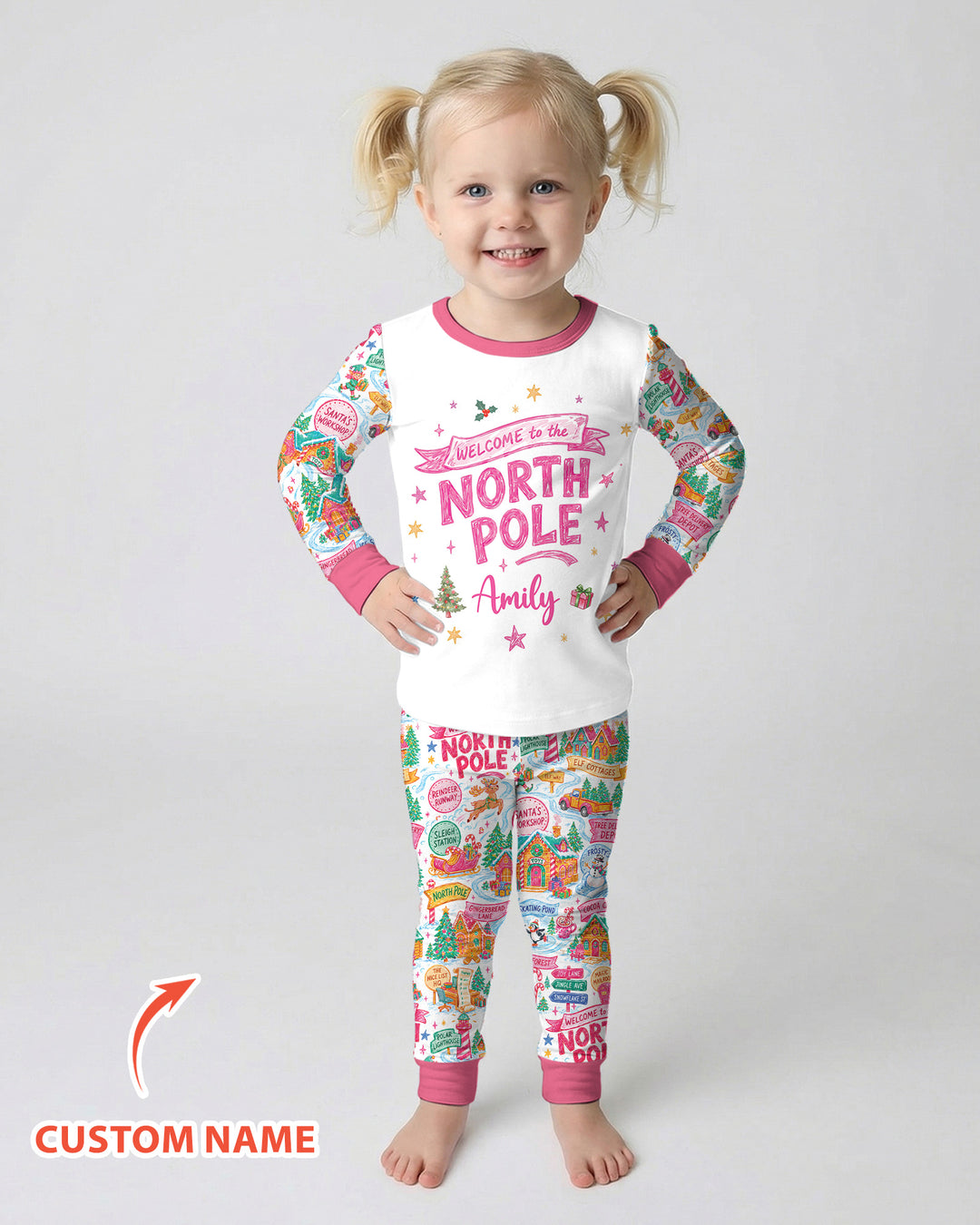 Welcome To The North Pole Bamboo Two Piece Long Sleeve Pajama Set
