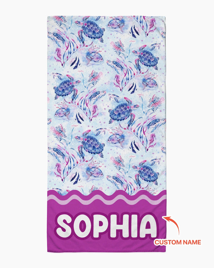 Little Turtles Family Matching Bamboo Beach Towel