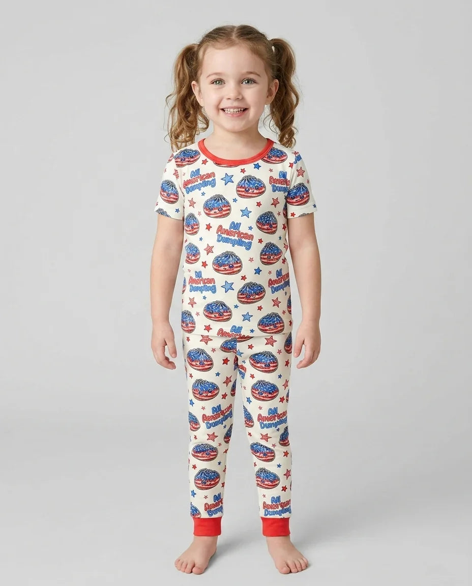 Zweiteiliges, kurzärmliges Pyjama-Set mit Marienkäfern